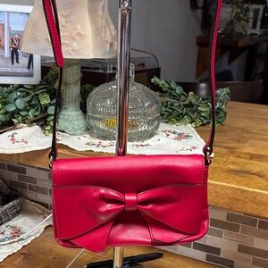 Kate Spade Vibrant Red Crossbody Bag with Bow